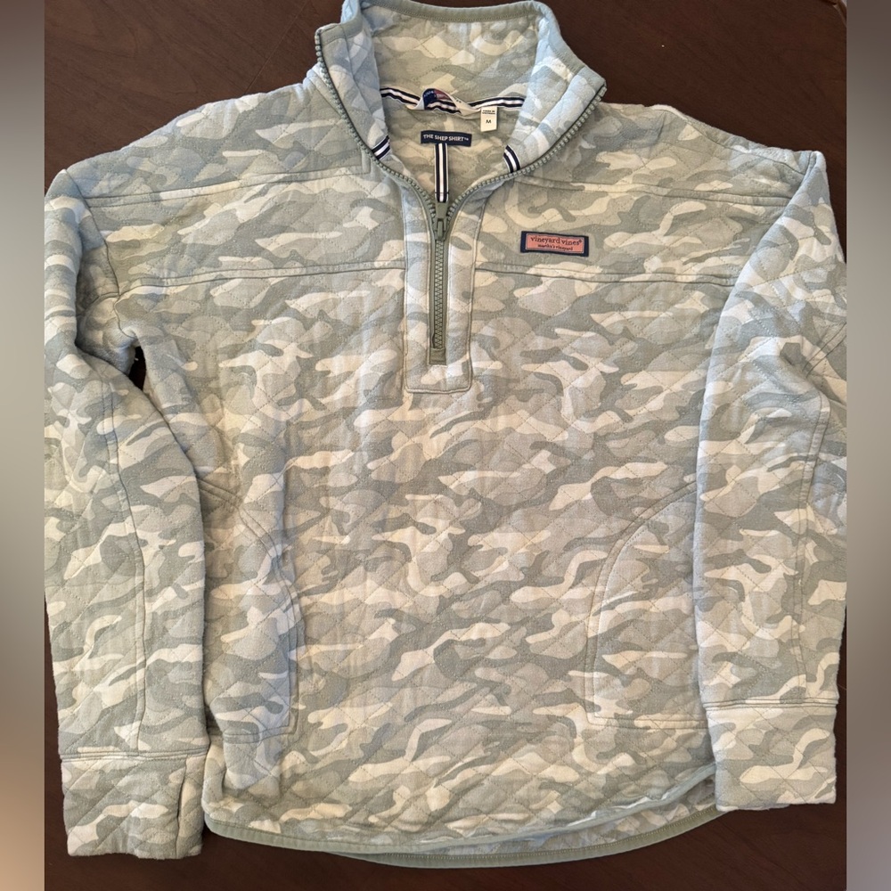 Vineyard Vines Blue Camouflage Zip-Up Sweater